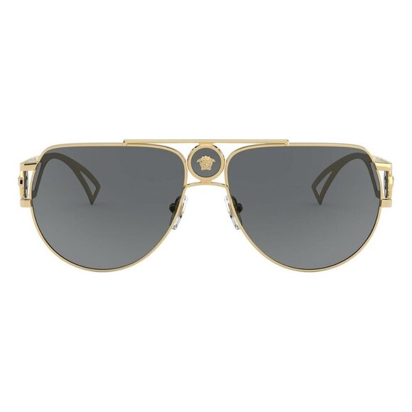 New VERSACE Gold Aviator VE2225 1002/87 Sunglasses Women - Picture 2 of 6